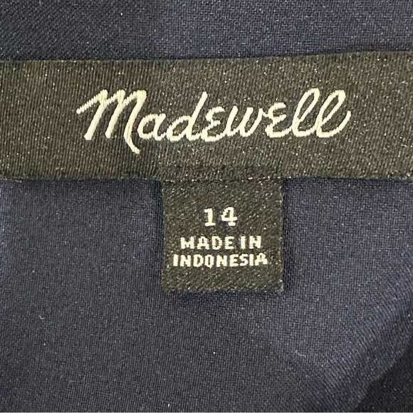 Madewell Flutter Sleeve Navy Sugar Dot Dress - Picture 7 of 8